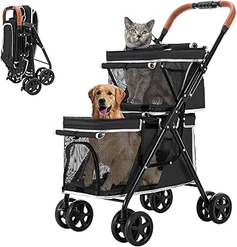 Amazon.co.jp: LPOTIUS ペットカート 多頭 上下2段式 ペットバギー